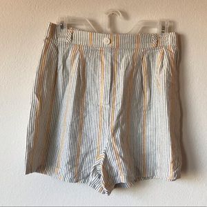 NWOT high waisted linen striped shorts